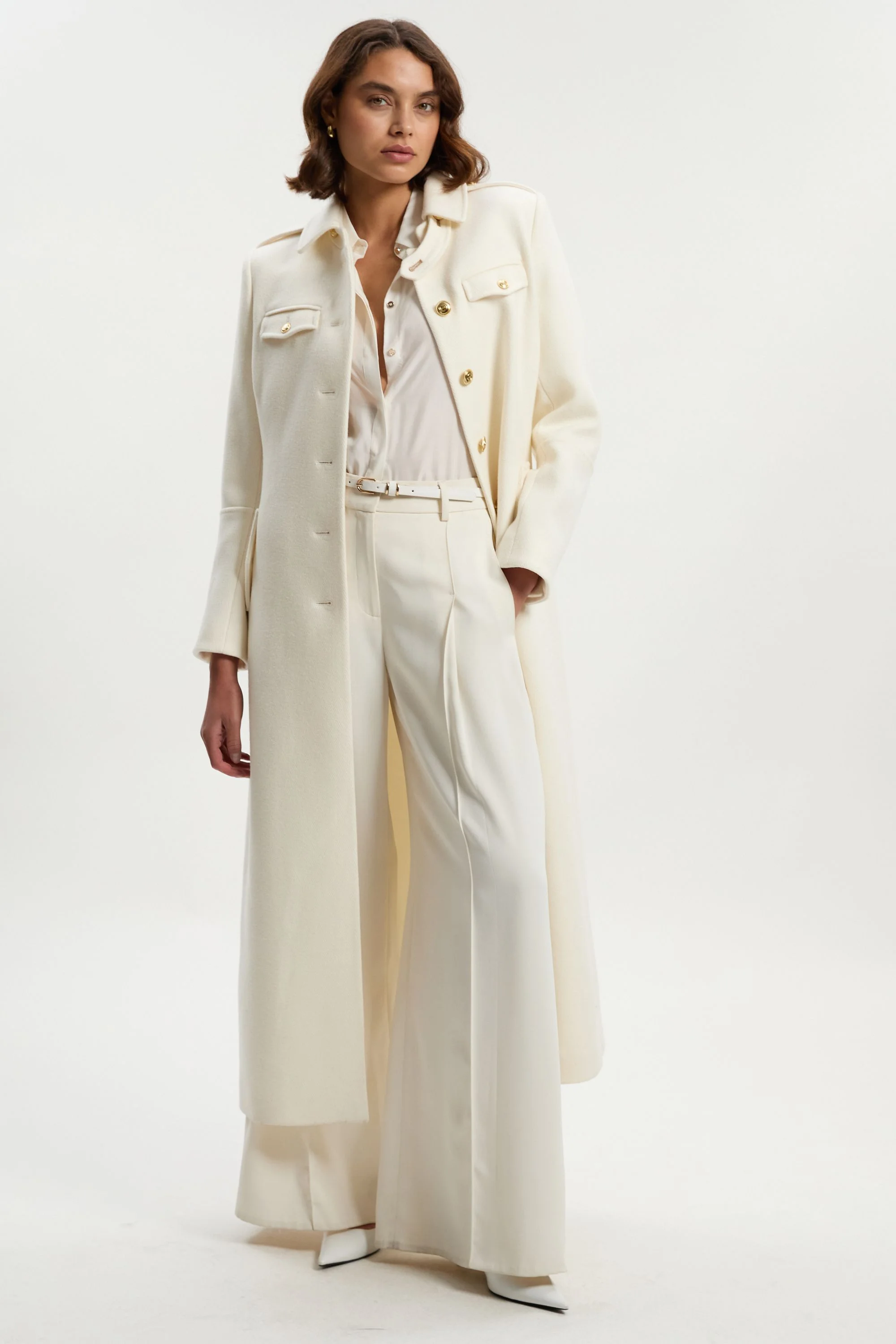 Wool Military Tailored Maxi Coat - 1