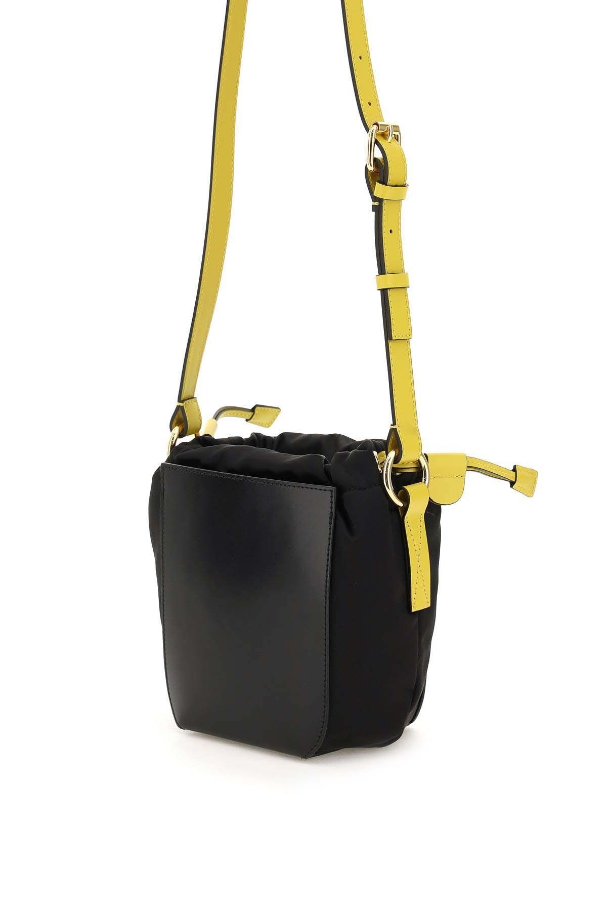 ECONYL AND LEATHER CROSSBODY BUCKET BAG - 2