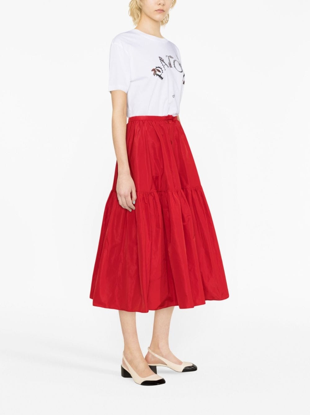 button-up tiered midi skirt - 3
