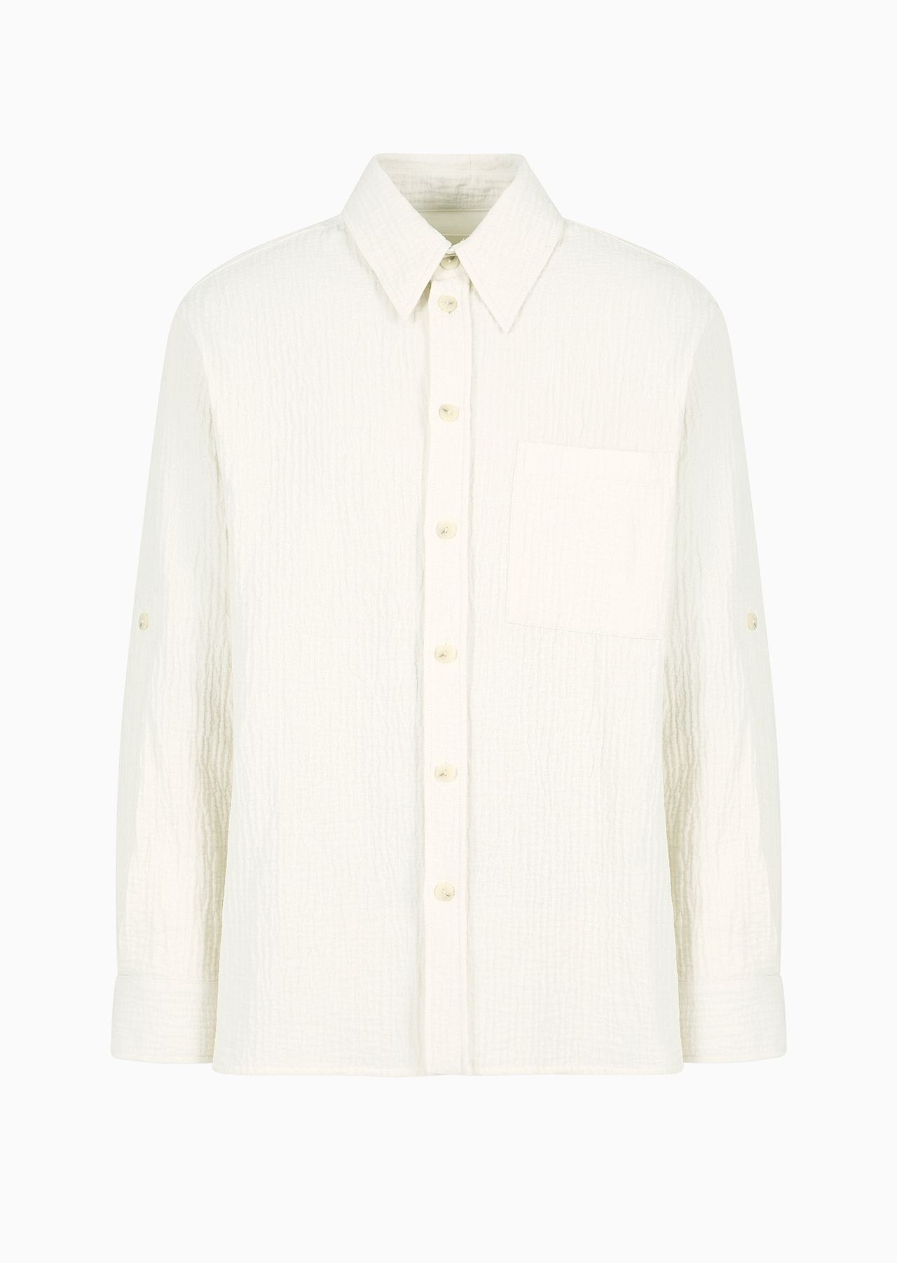 Bark-effect linen-blend shirt - 1