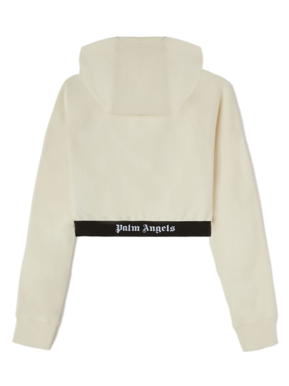 logo-tape cropped hoodie - 2