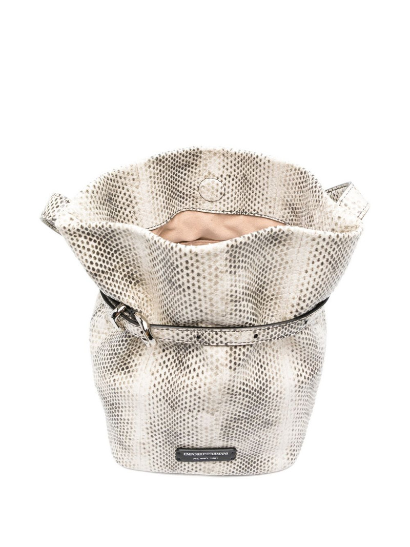 snake-effect leather bucket bag 5