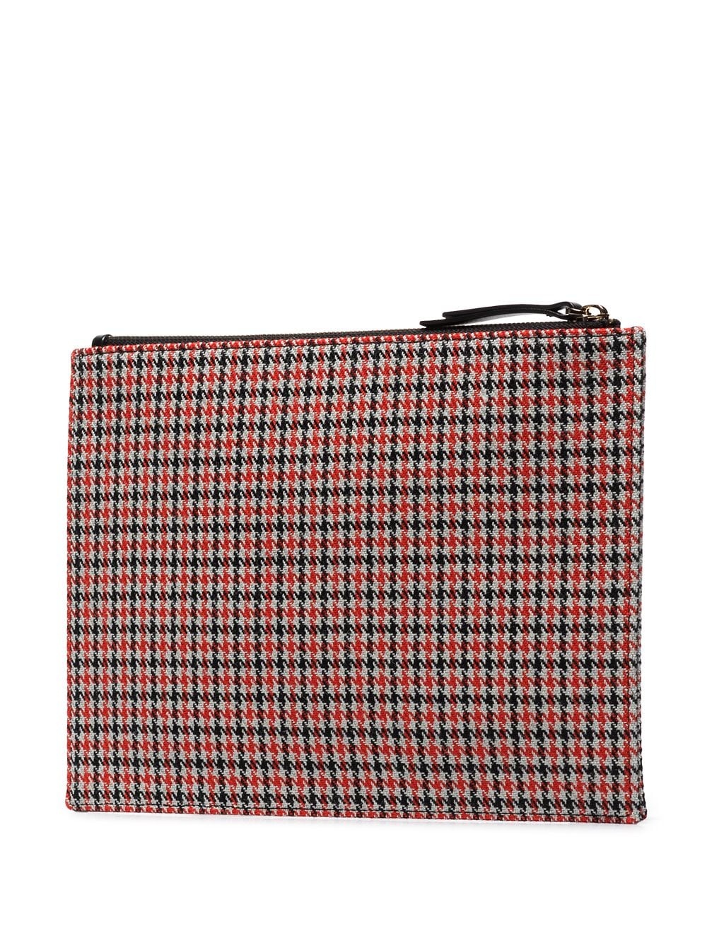 signature-print houndstooth clutch - 3