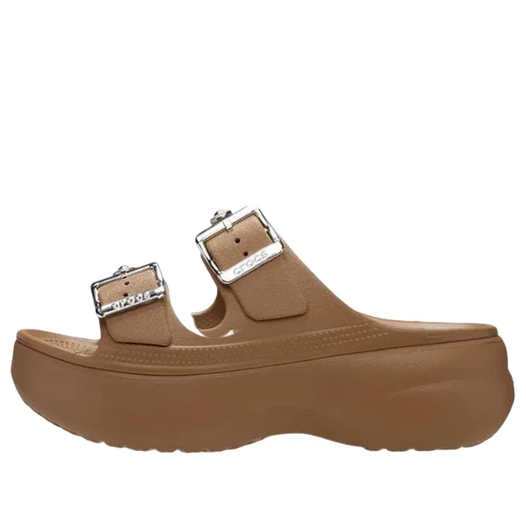 (WMNS) Crocs Saturday Platform Embellished Sandal 'Sepia Silver' 215573-2TD - 1