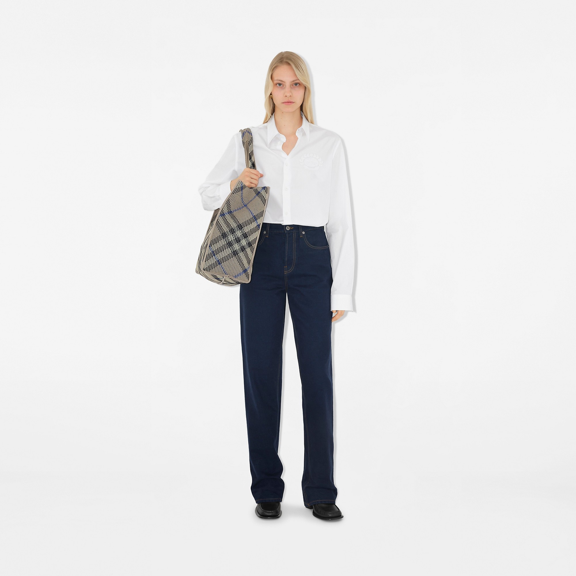 Medium Check Knitted Tote - 2