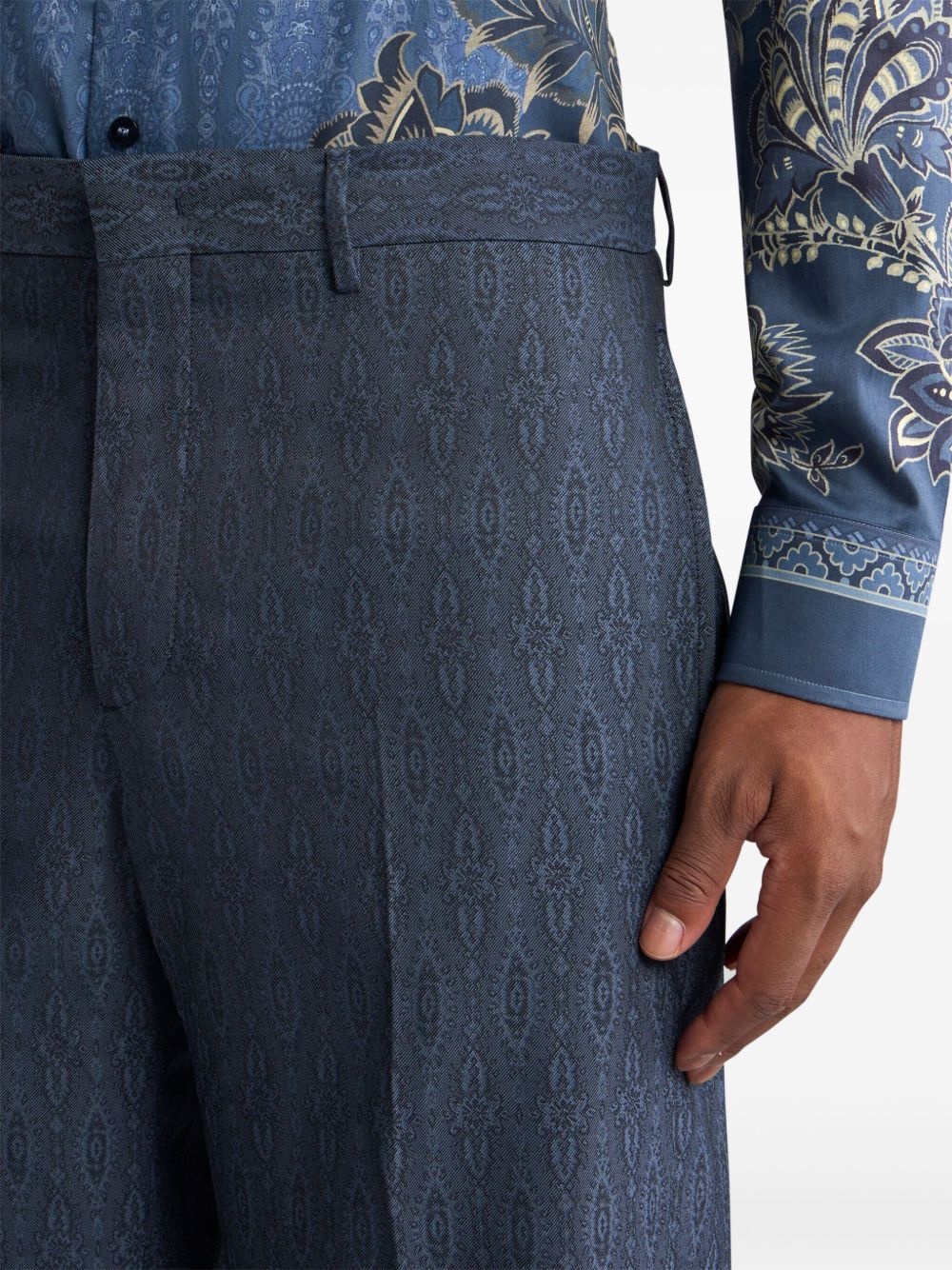 jacquard wool trousers - 5