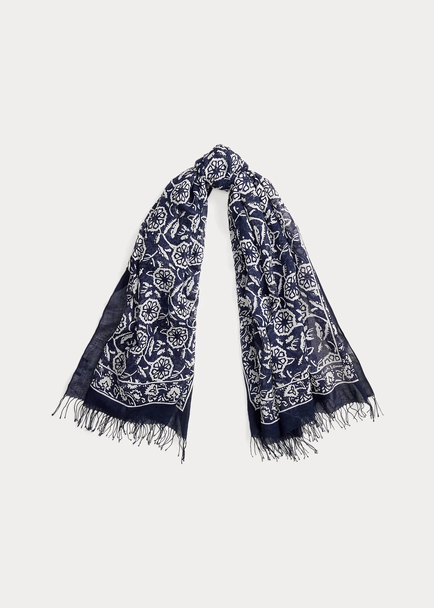 Floral Block-Print Scarf - 1