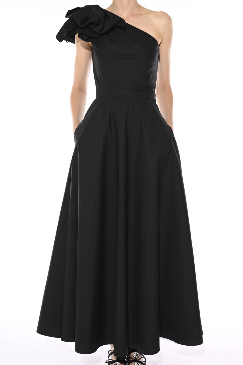 One Shoulder Popeline Gown - 3