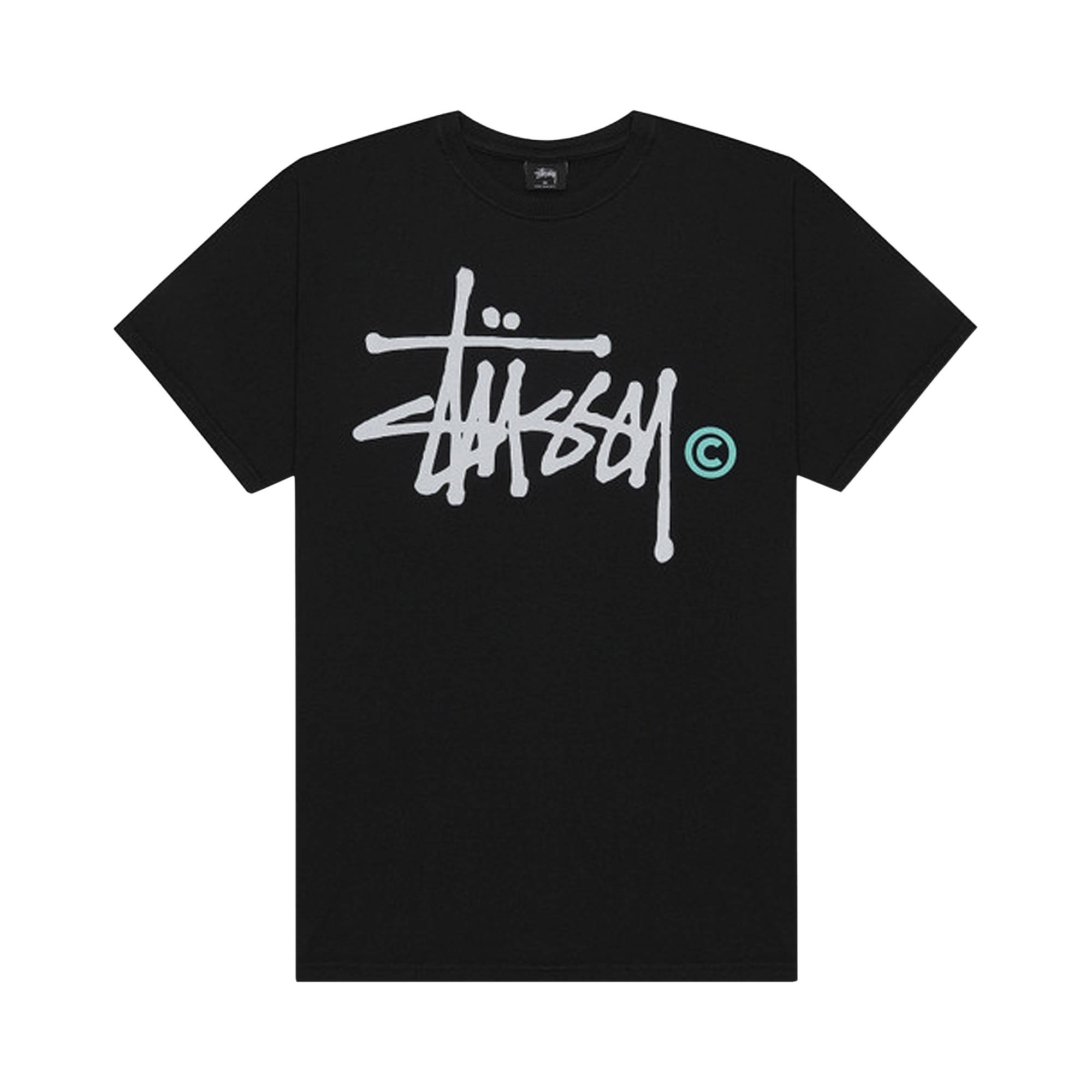 Stussy Basic Logo Pigment Dyed Tee 'Black' - 1