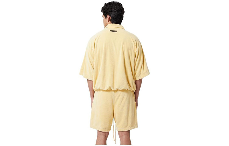 ESSENTIALS Fear of God Essentials Halfzip 3 Short Sleeve Boxy Polo T-Shirt 'Yellow' 125BT224092F outlook
