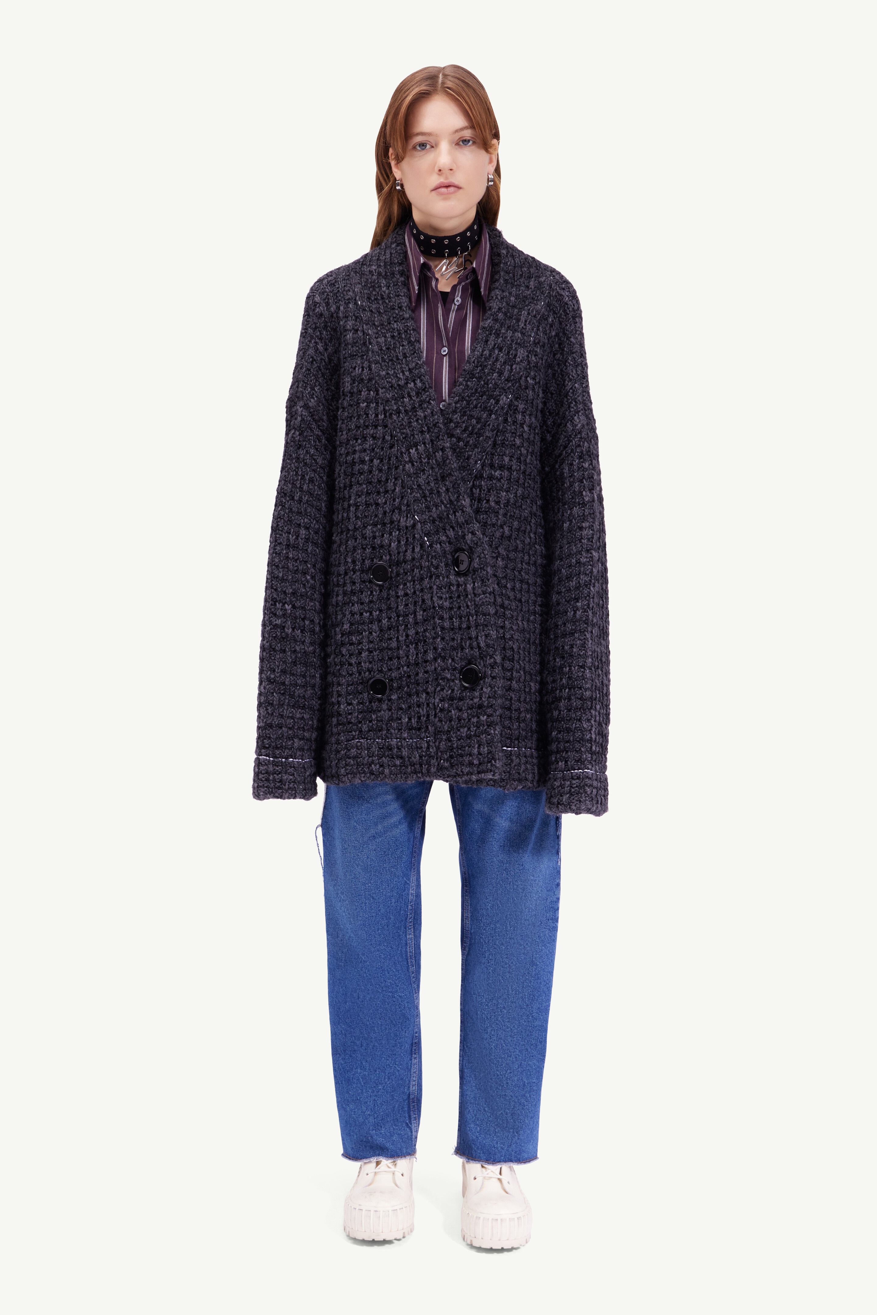 Waffle knit cardigan - 2