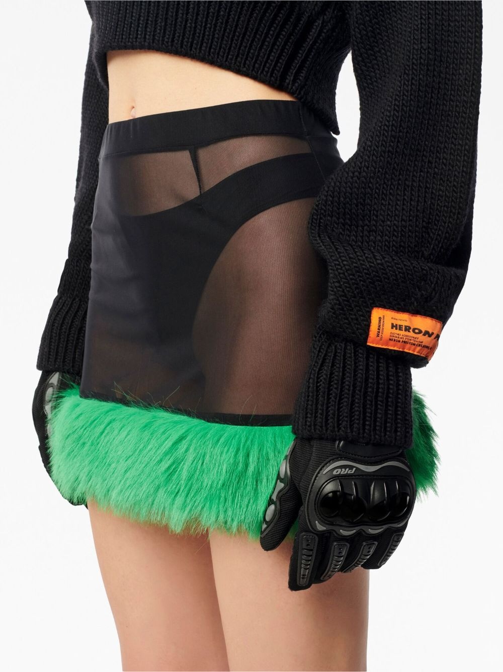 faux-fur straight skirt - 5