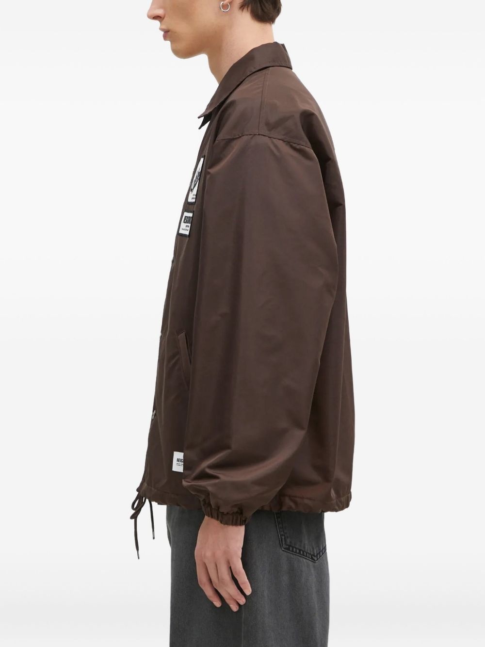 logo-patch shirt jacket - 2