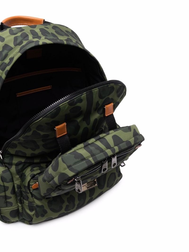 leopard-print backpack - 5