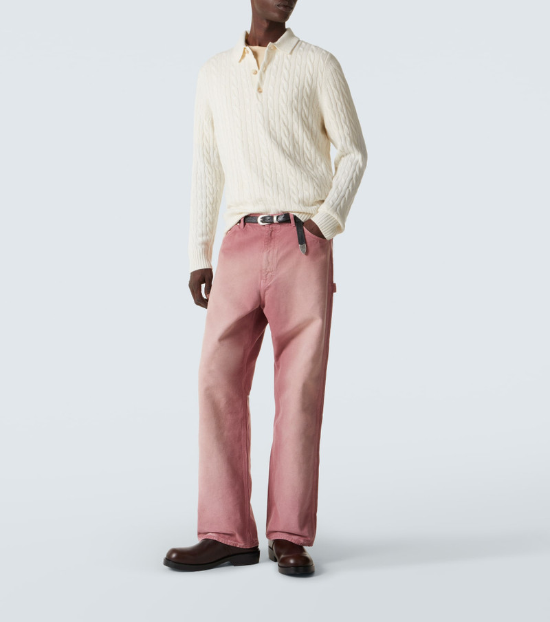arch4 Cable-knit cashmere polo sweater outlook
