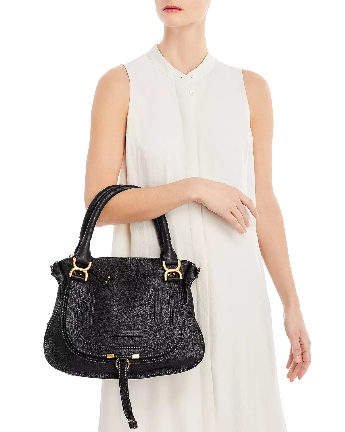 Marcie Medium Leather Satchel - 2