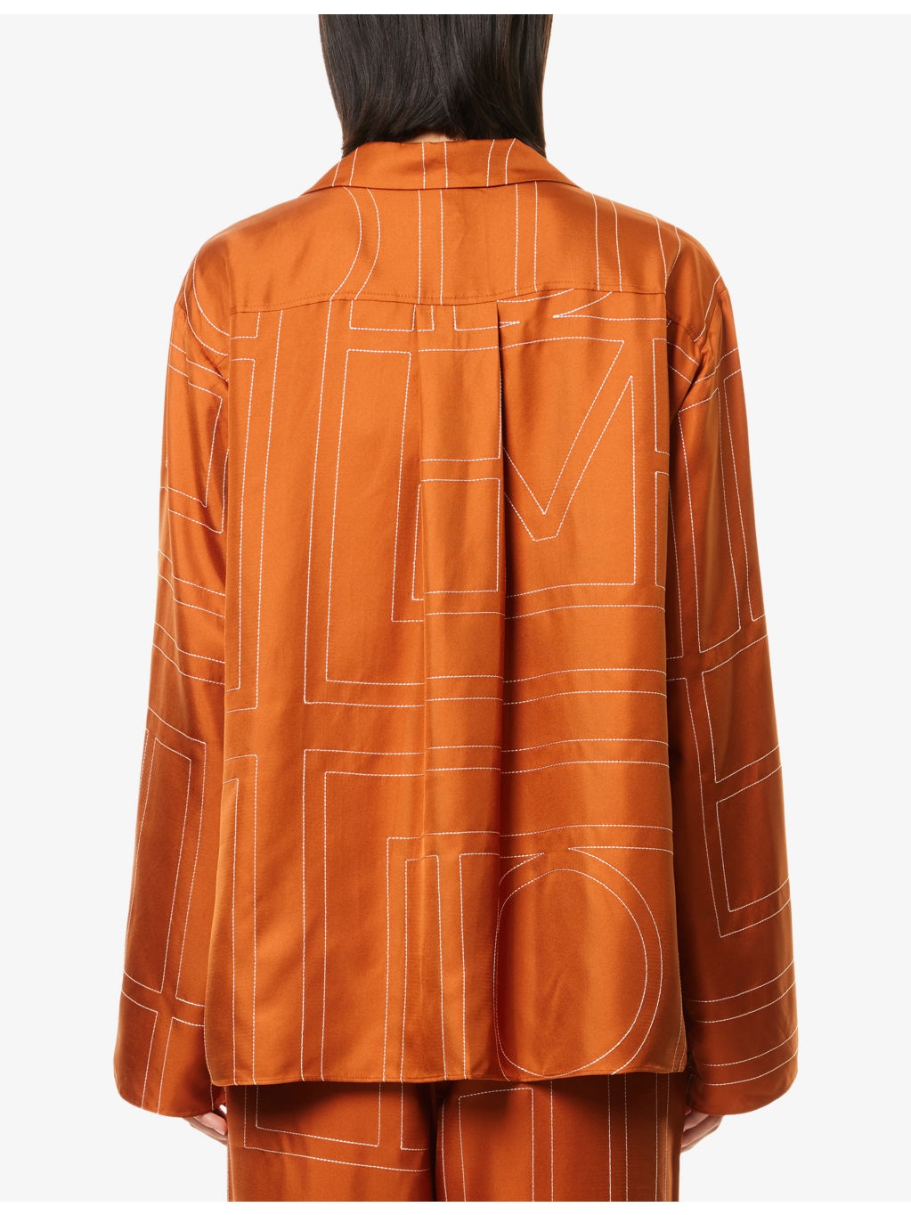 Monogram-Stitch Silk Pyjama-Style Top - 4