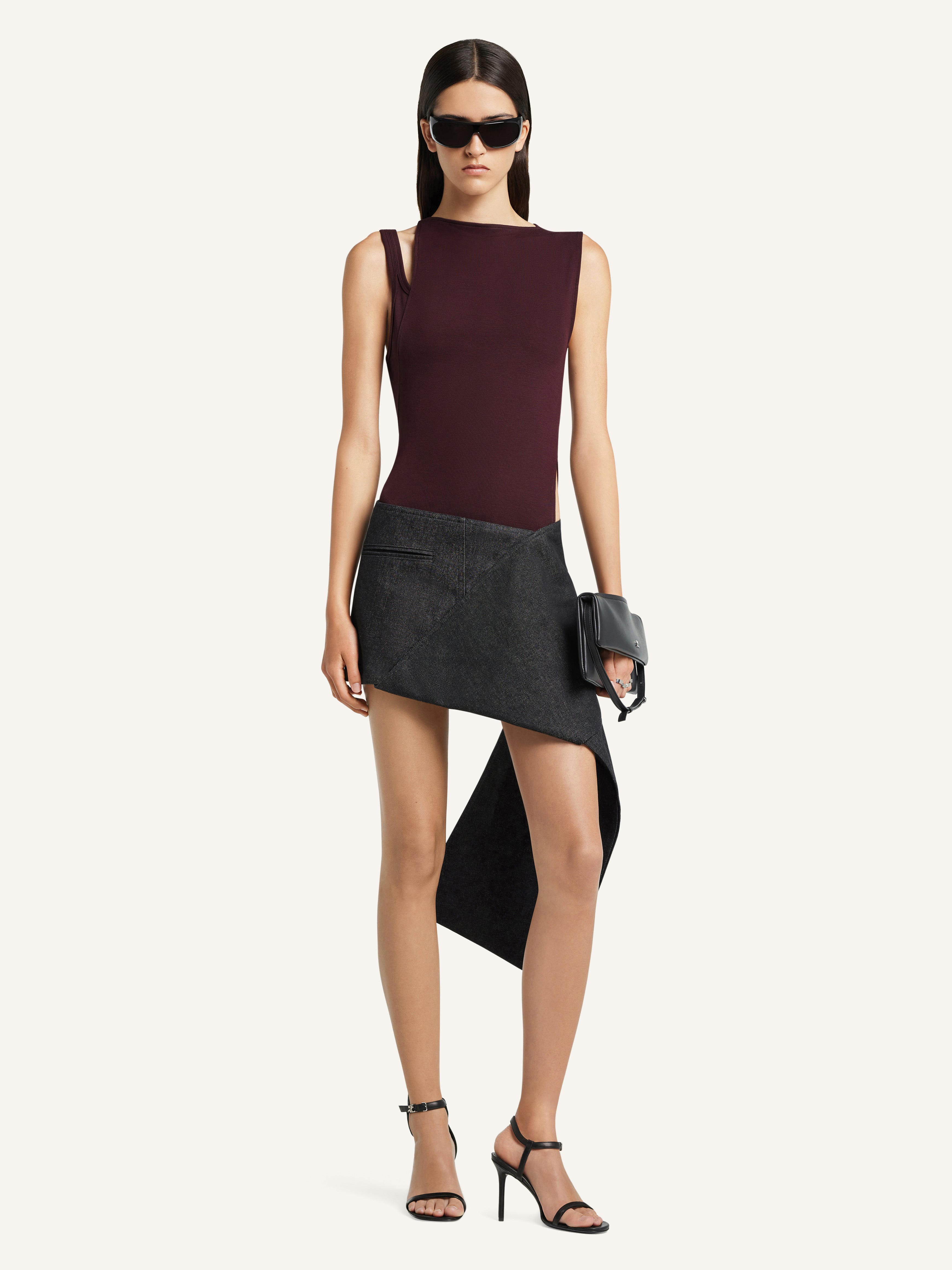 FOLD DENIM MINI-SKIRT - 2