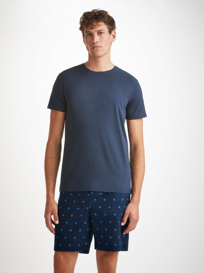 Men's Lounge Shorts Nelson 98 Cotton Batiste Navy - 2