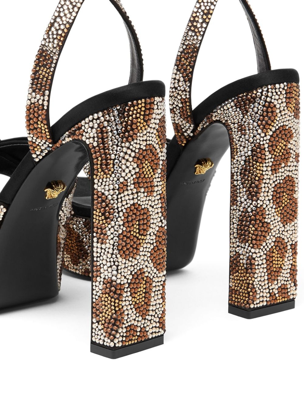 140mm crystal-leopard sandals - 4