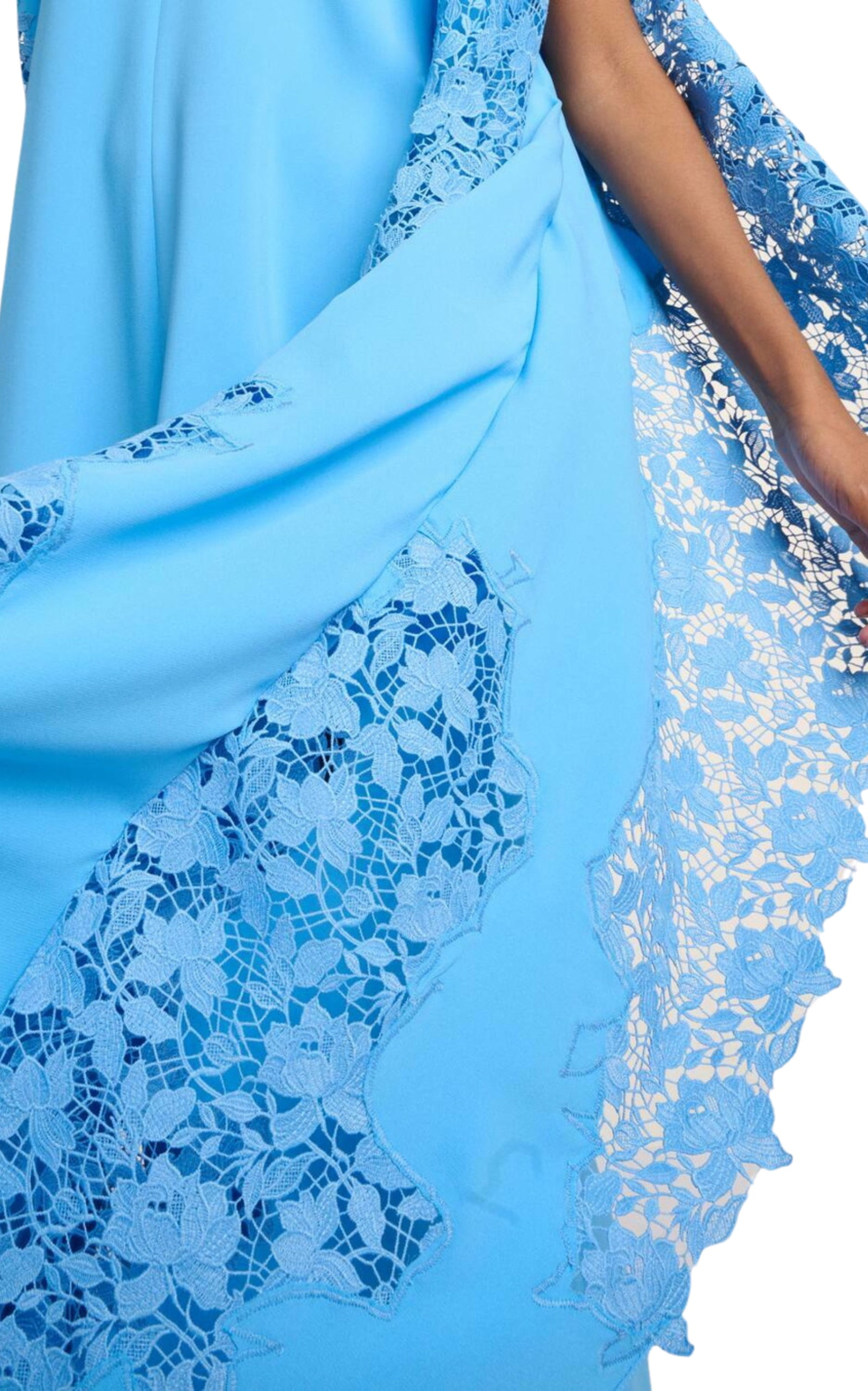 Gardenia-Lace Silk-Georgette Caftan Gown - 6