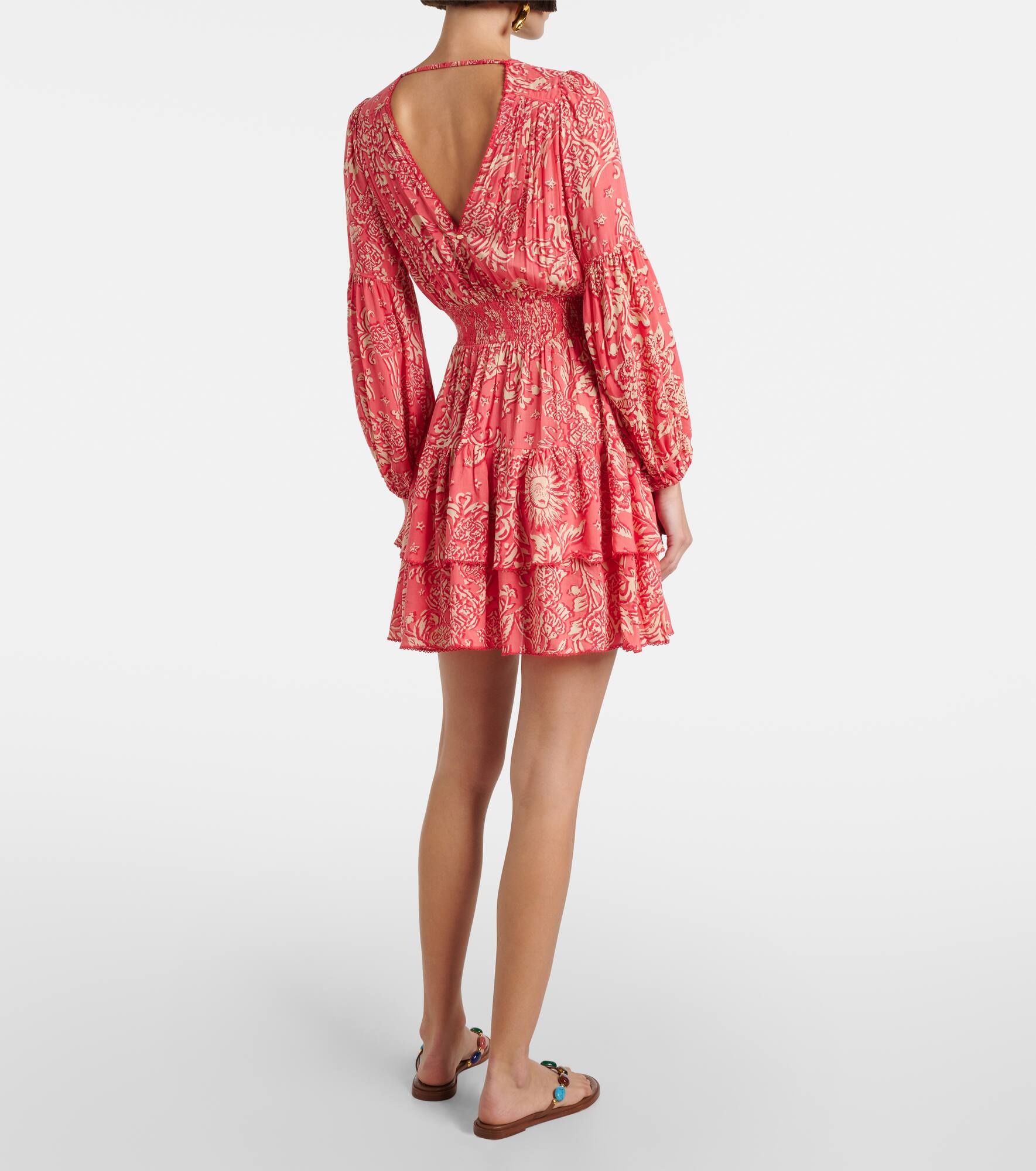 Chiara printed ruffled minidress - 3