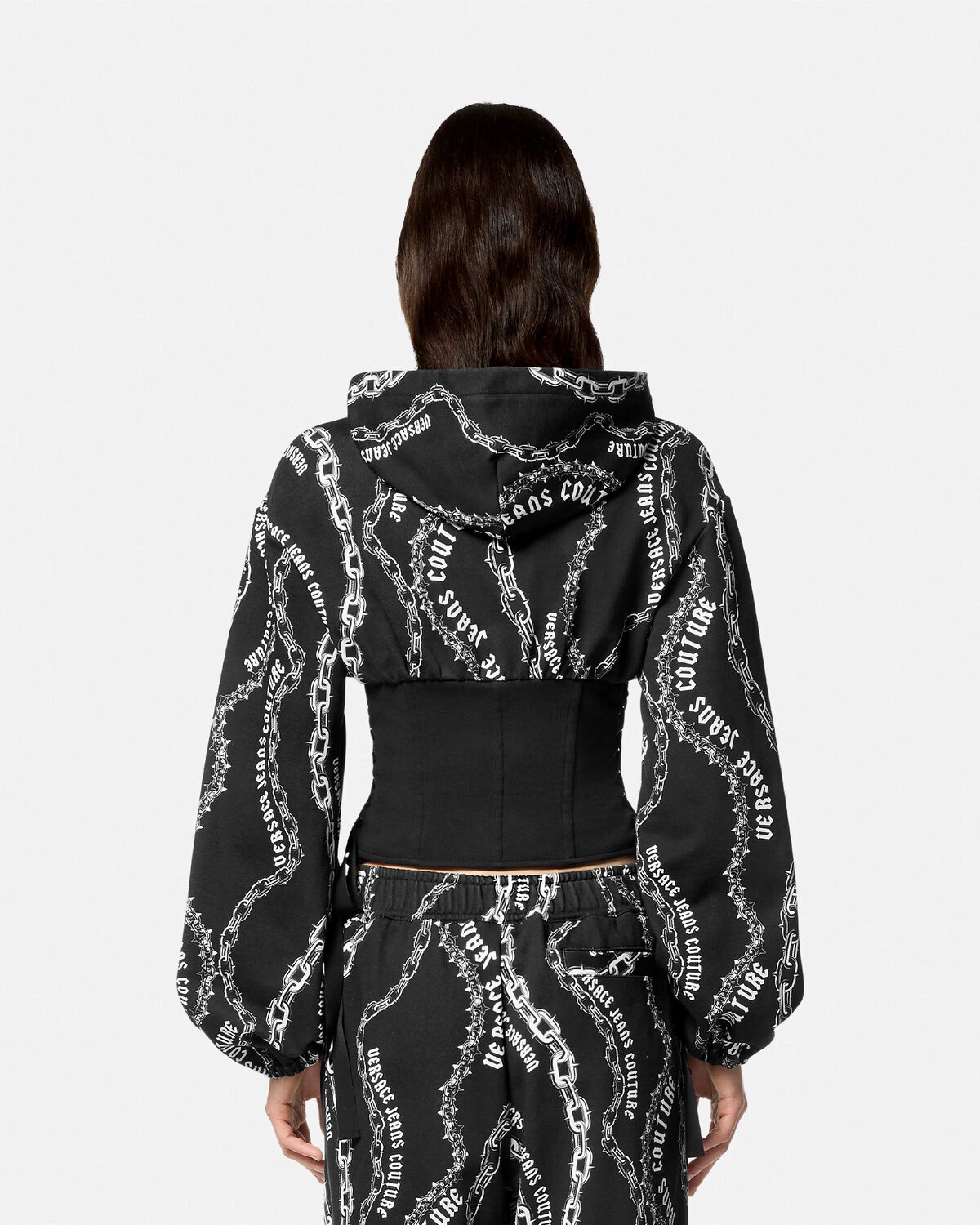 Chain Couture Zip Corset Hoodie - 5