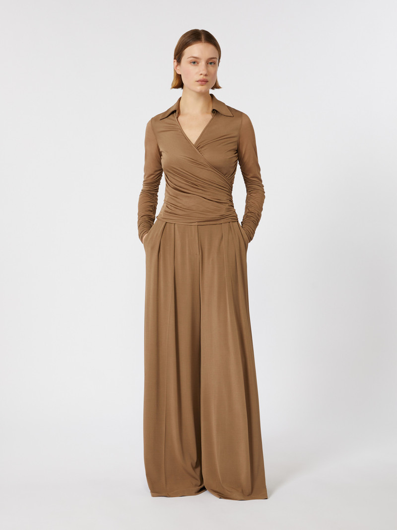 Max Mara PALANCA Flowing viscose jersey trousers outlook