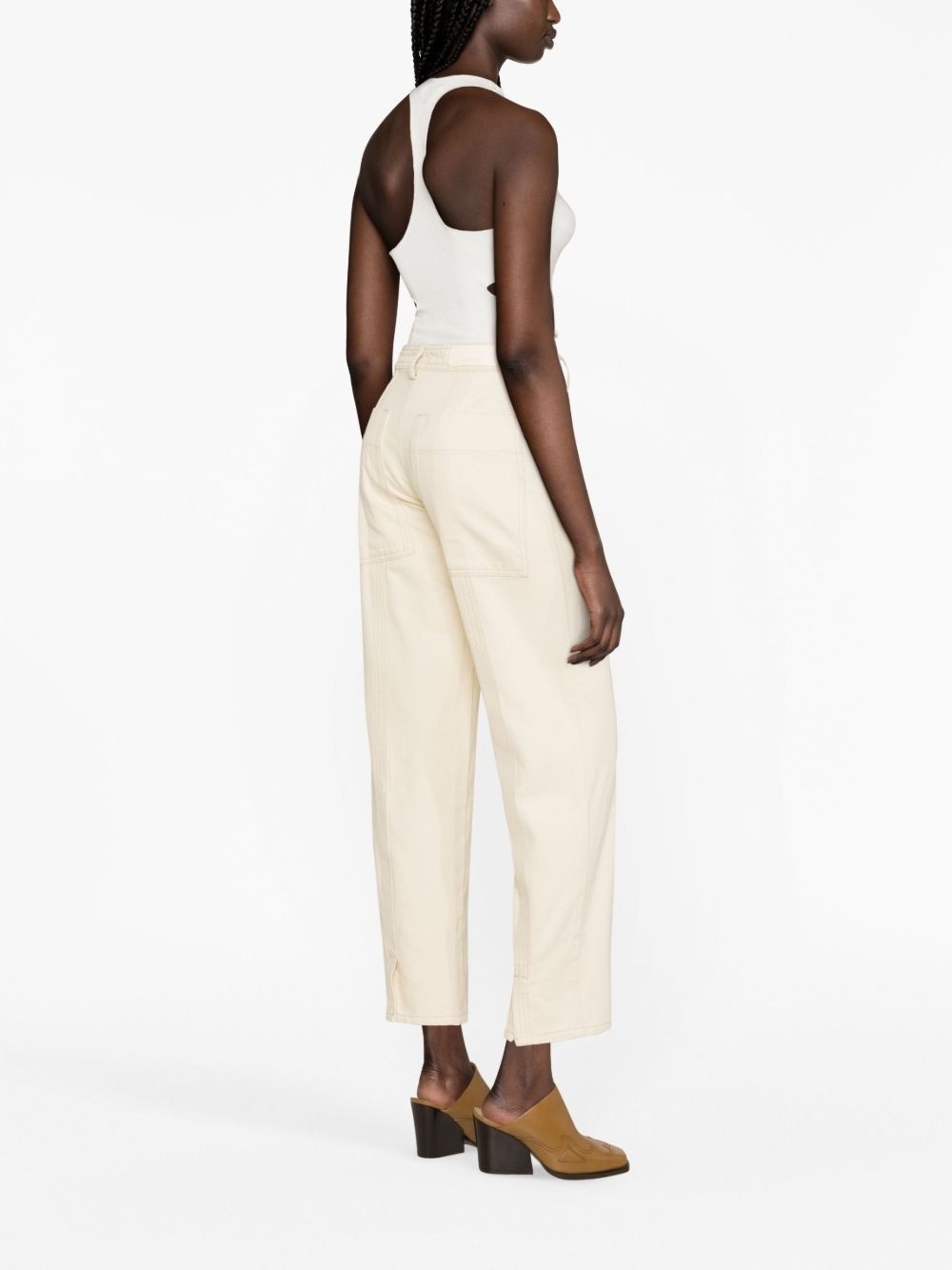 Curl slit-detail straight-leg jeans - 4
