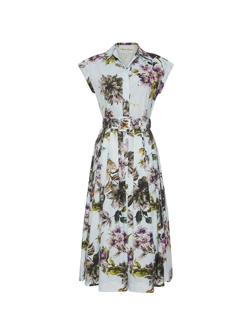 Octavia belted floral-print midi dress - 1