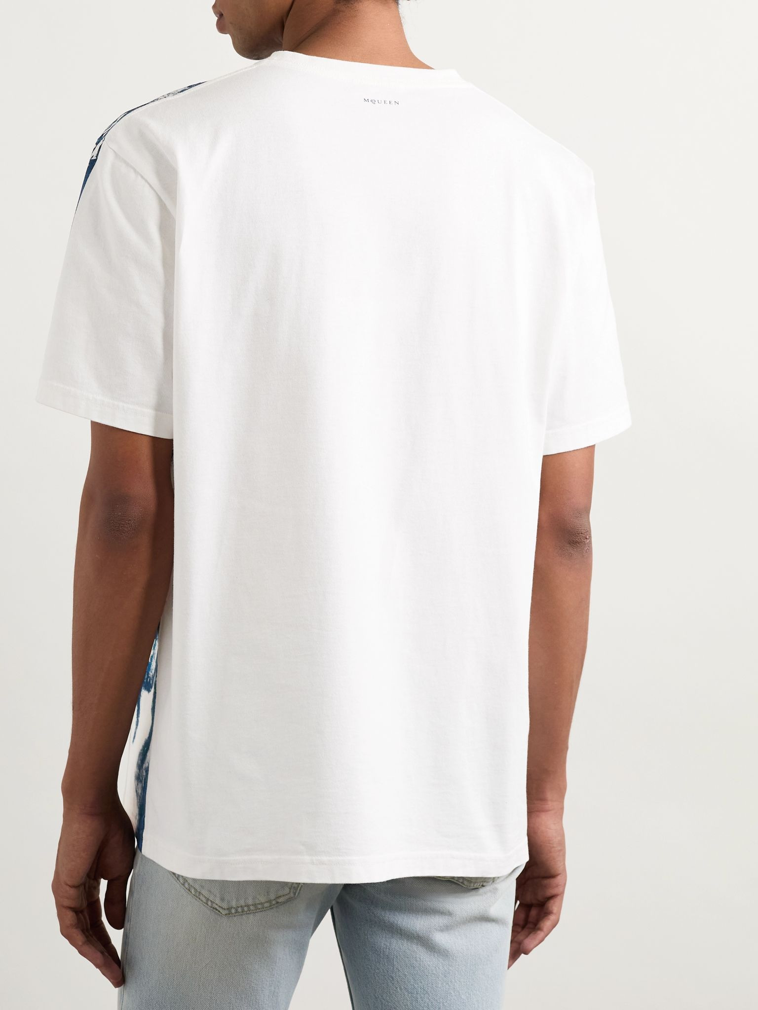 Printed Cotton-Jersey T-Shirt Blue - 3