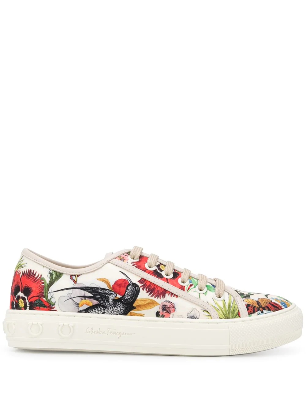 floral-print low-top sneakers - 1