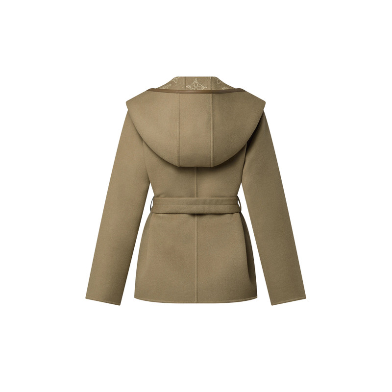 Reversible Signature Short Hooded Wrap Coat 3