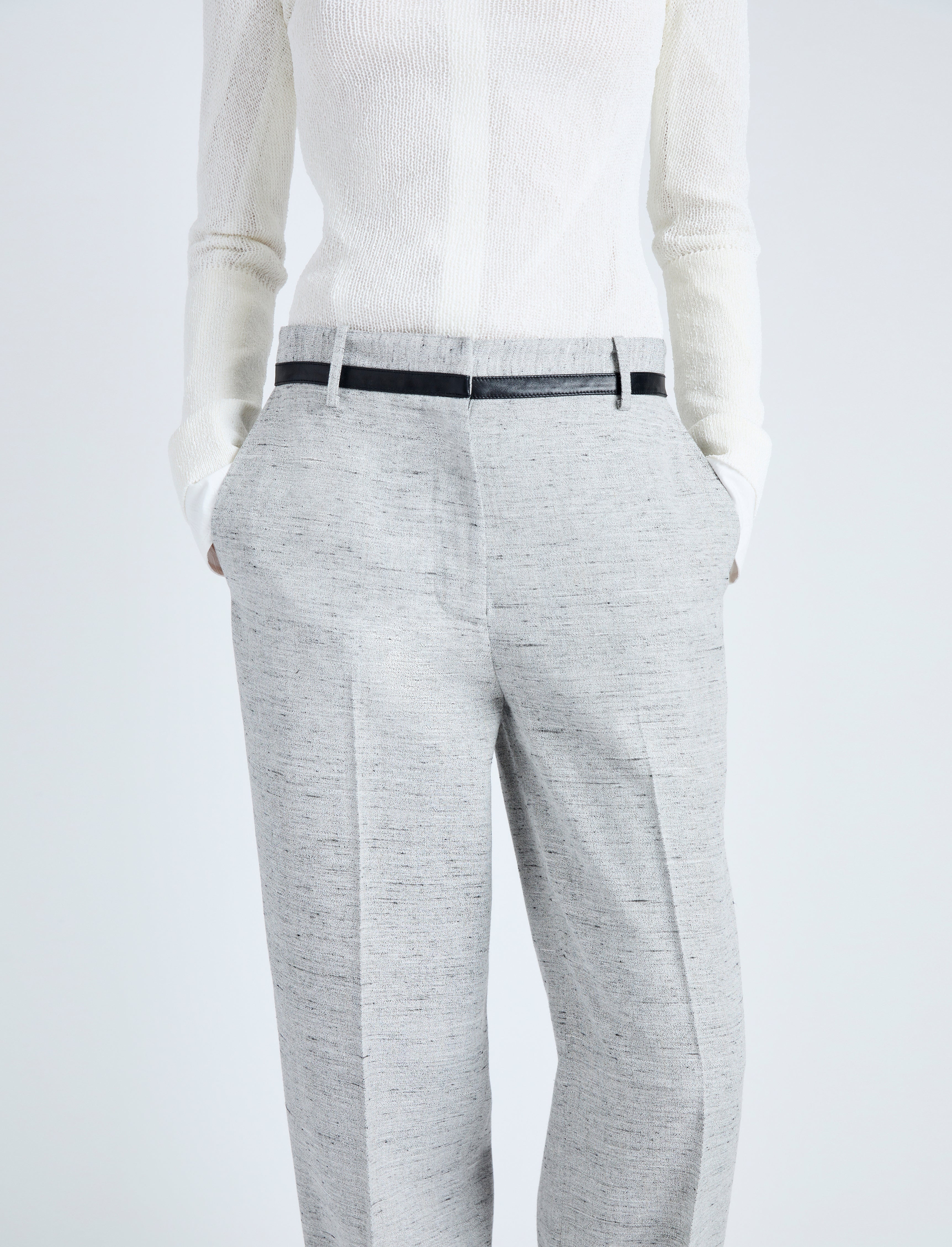 Aiden Pant in Melange Viscose Linen - 5