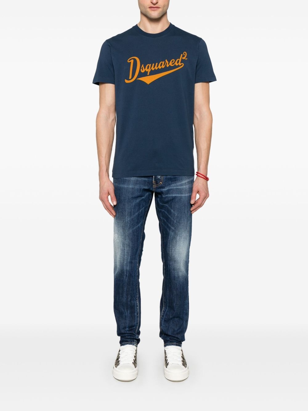 logo-flocked T-shirt - 2