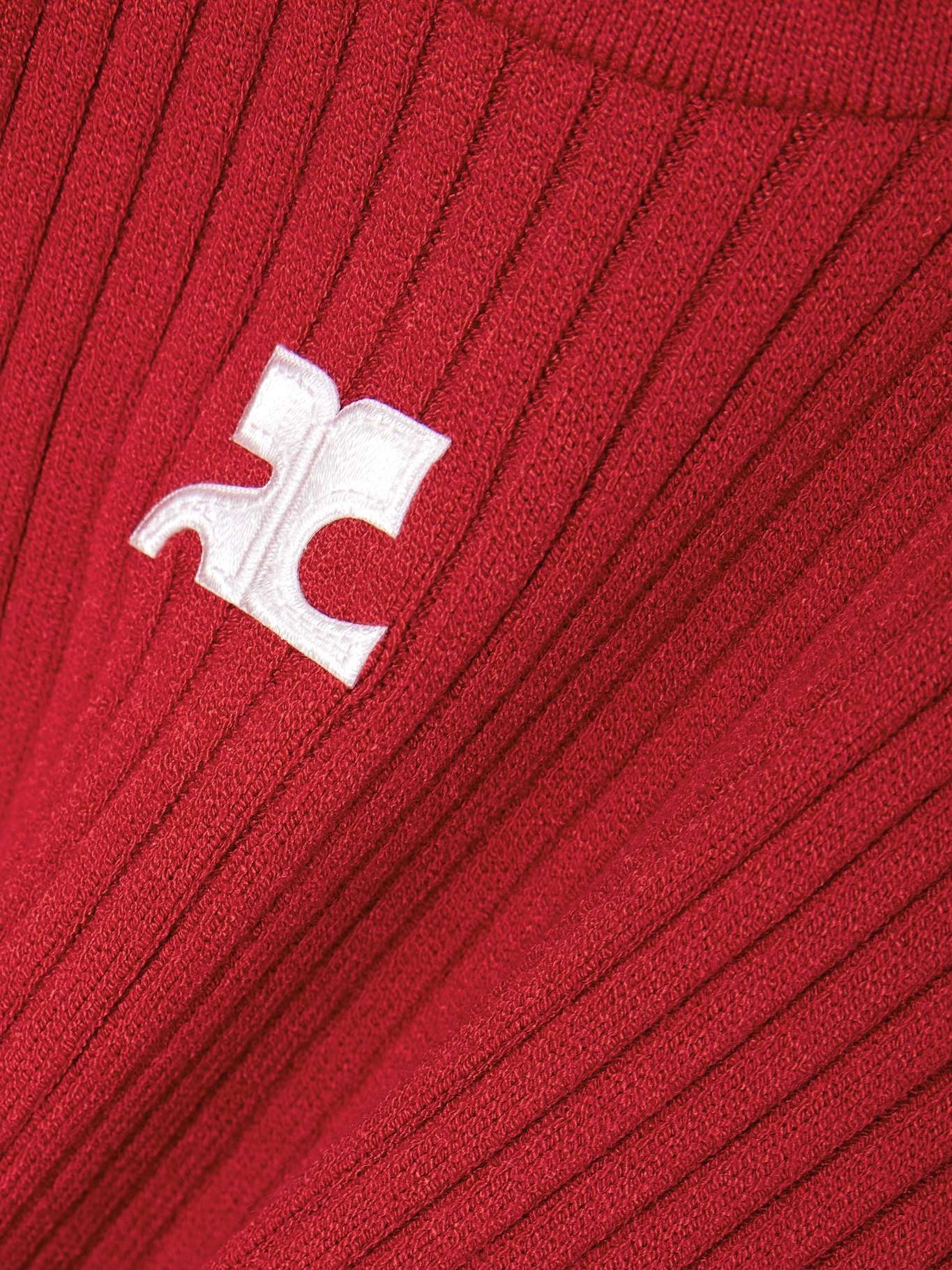 Embroidered ribbed-knit sweater Red - 5