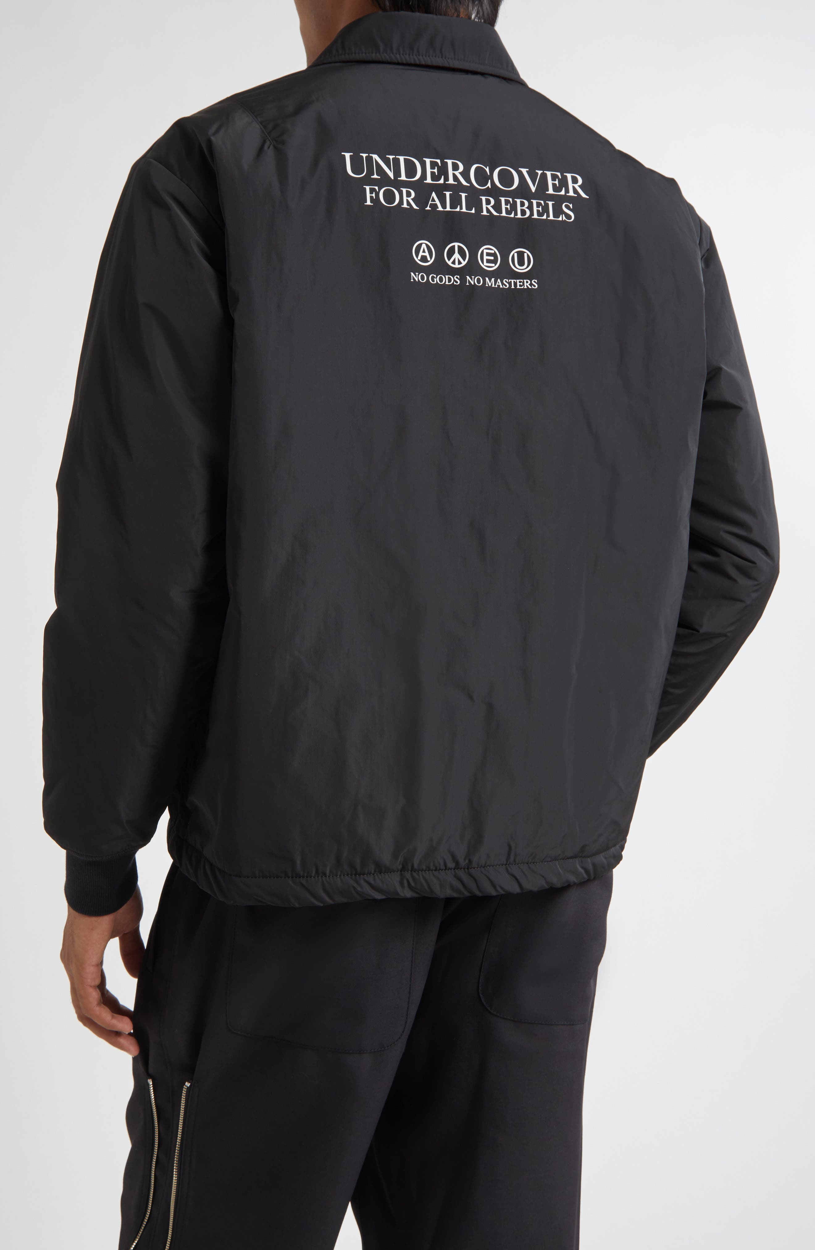 Undercover For All Rebels Satin Jacket in Black at Nordstrom - 3