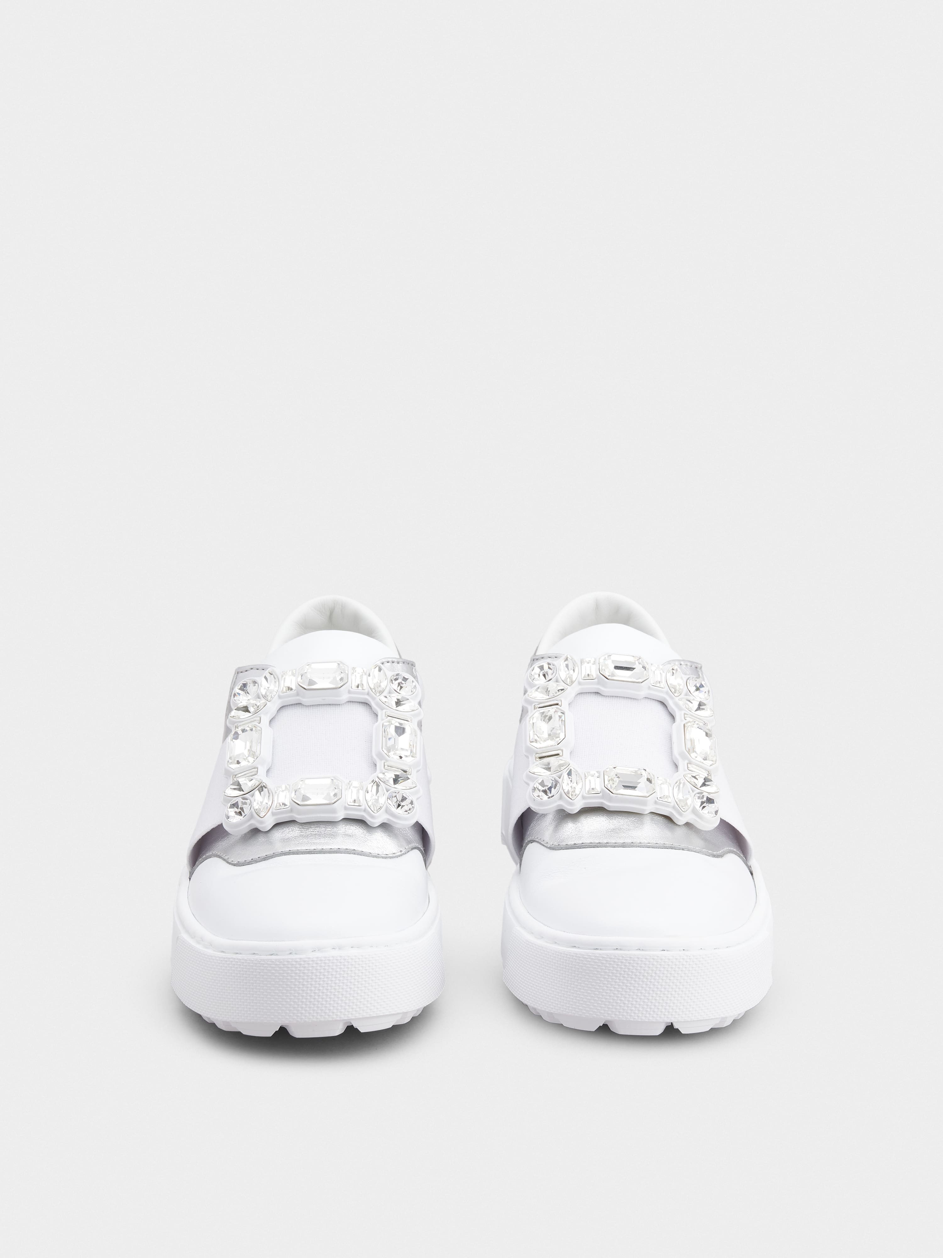 Very Vivier Strass Buckle Sneakers in Leather - 7