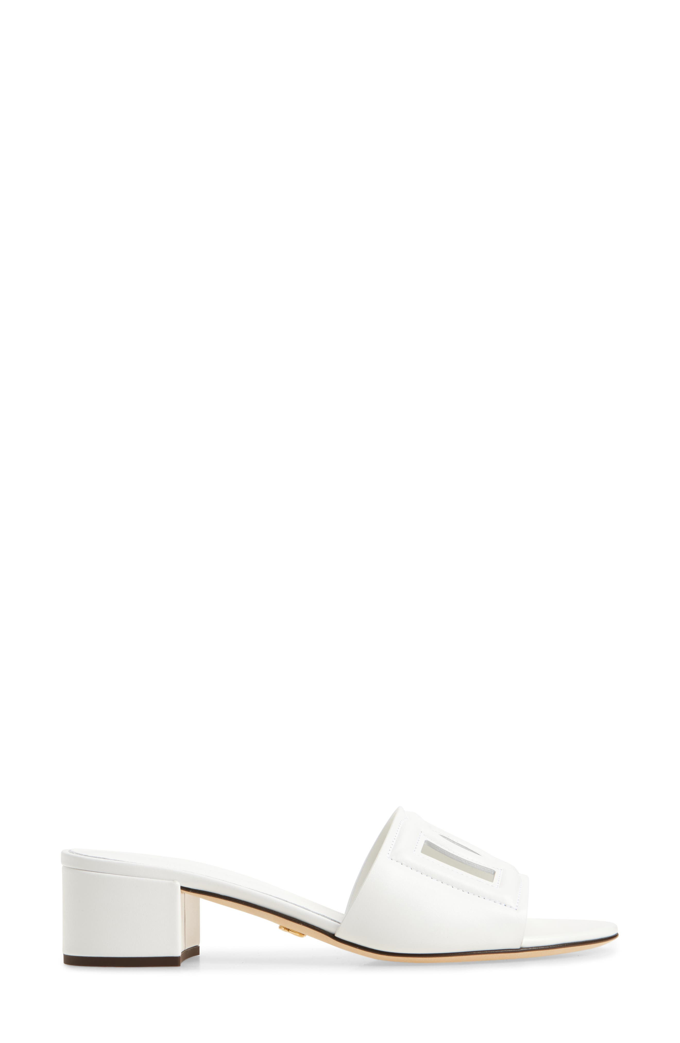Dolce&Gabbana DG Interlock Slide Sandal in 80001 Bianco at Nordstrom - 3