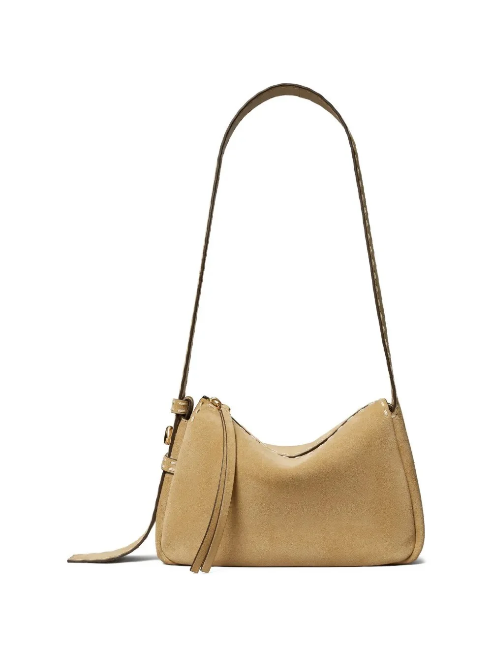 ROMY SUEDE PICK STITCH SMALL SHOULDER BAG - 1
