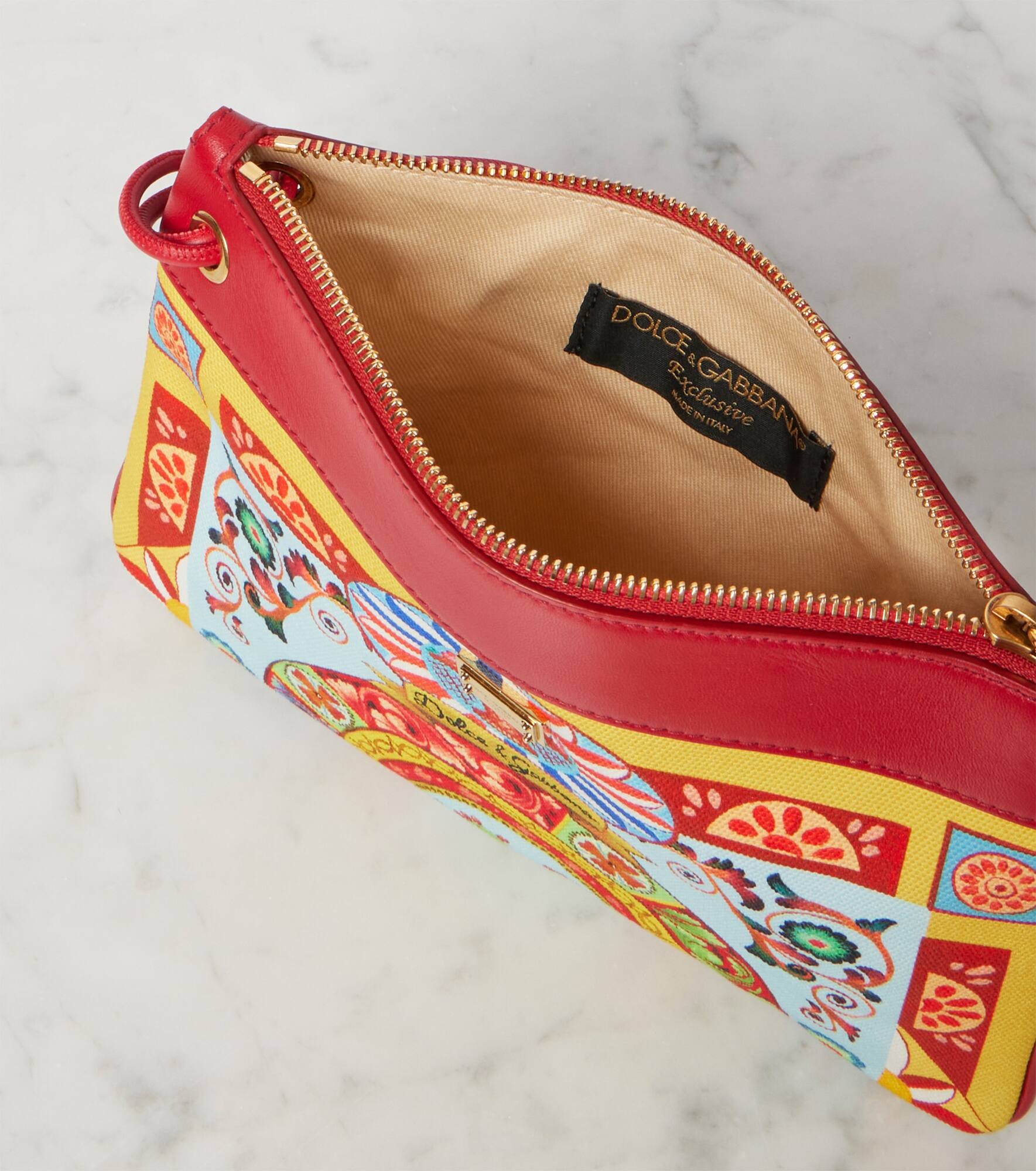Small leather trimmed clutch - 3