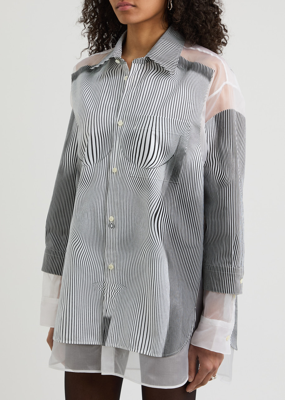 Jean Paul Gaultier Printed Silk-chiffon and Poplin Shirt - 2