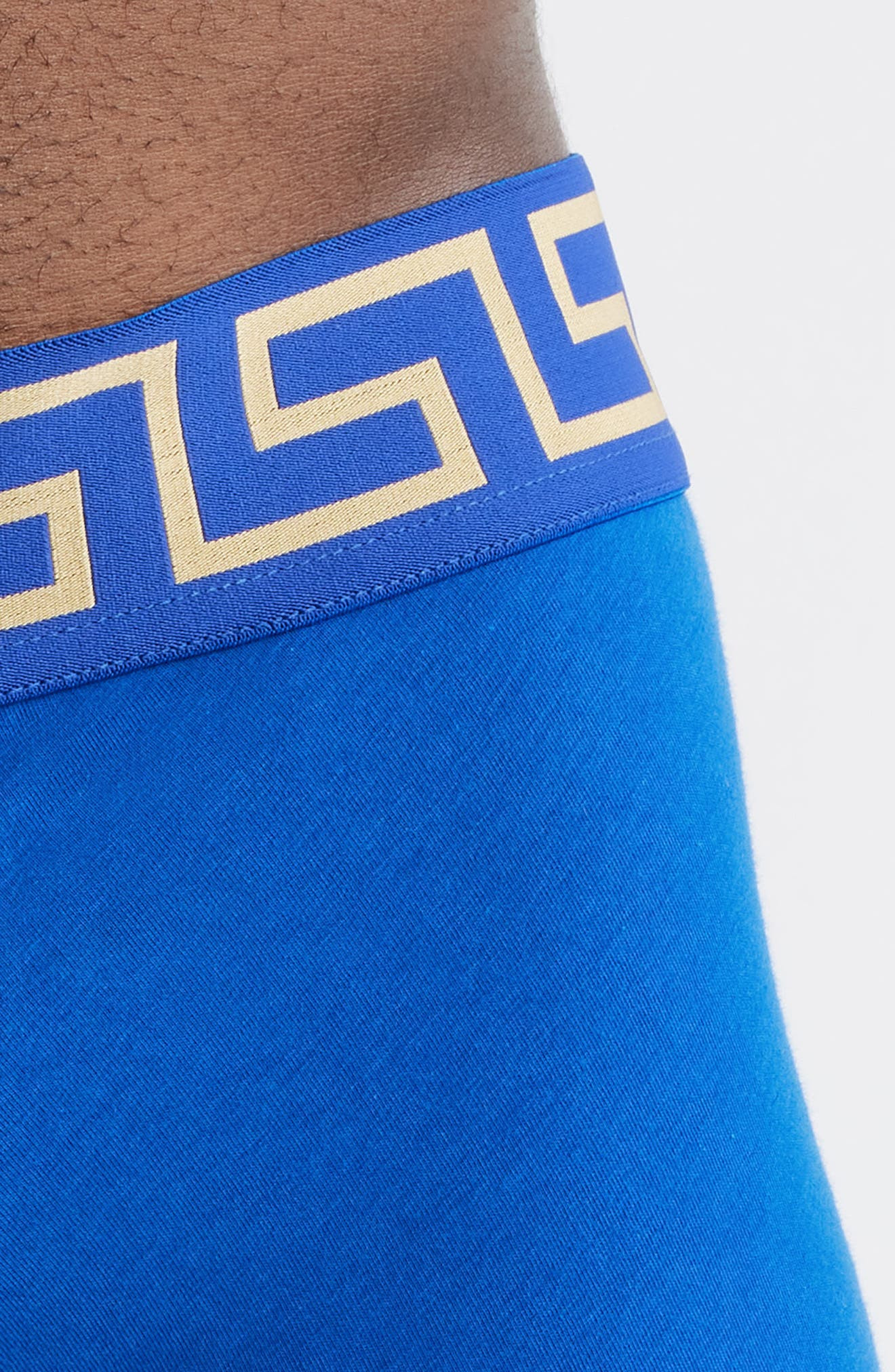 Versace Grecca Band Boxer Briefs in Bluette-Gold at Nordstrom - 4