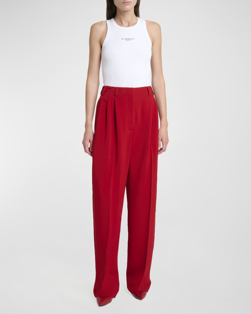 Givenchy Double Pleated Straight-Leg Ankle Trousers outlook