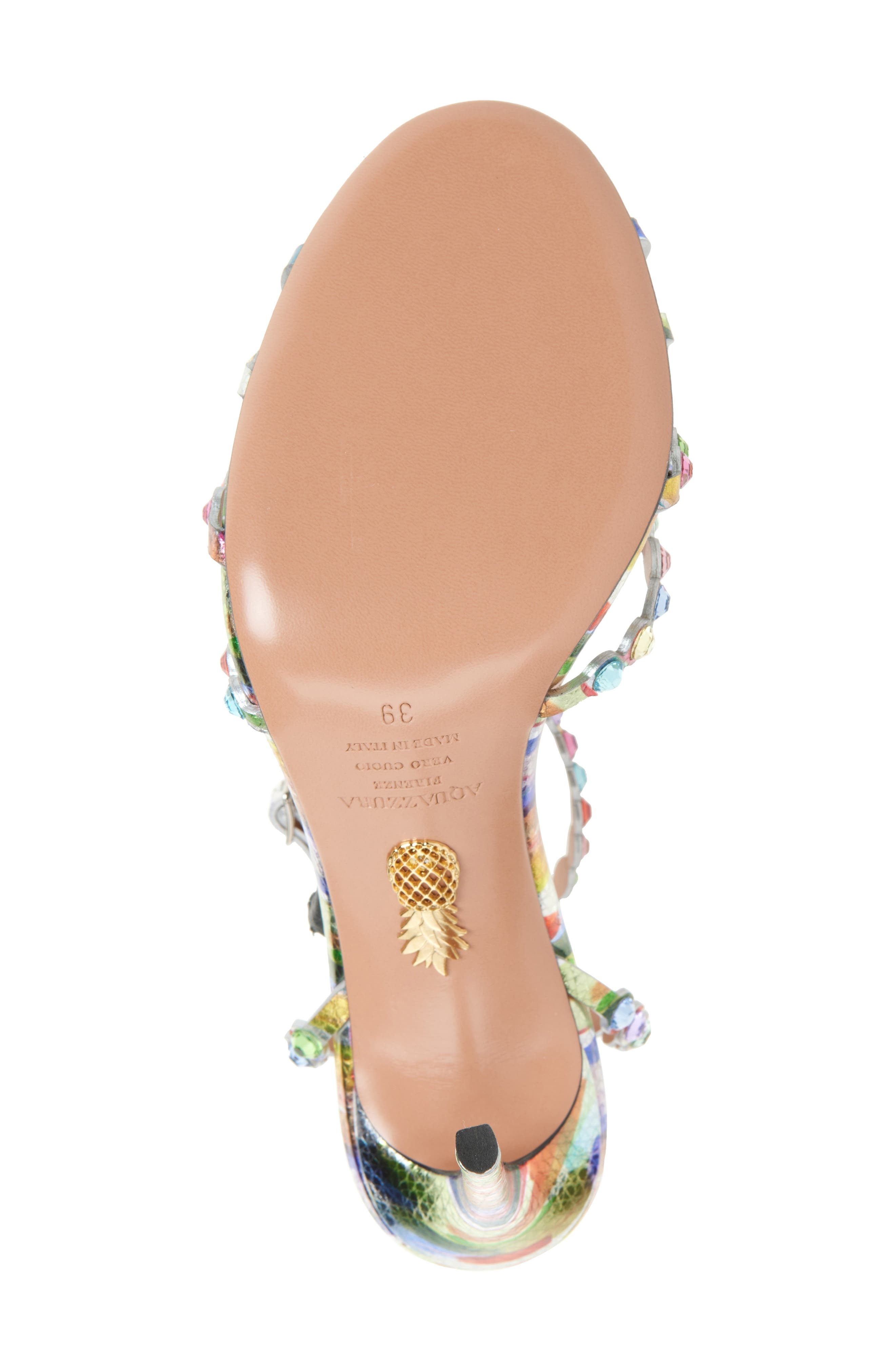 Aquazzura Tequila Crystal Ankle Strap Sandal in Rainbow at Nordstrom - 7