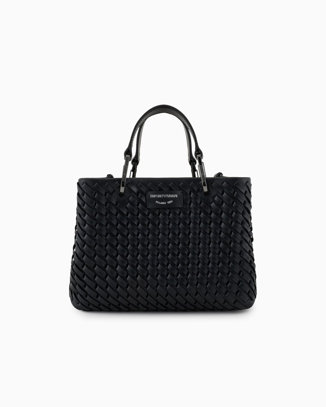 MYEA SMALL SHOPPER BAG IN INTERWOVEN LEATHER - 1