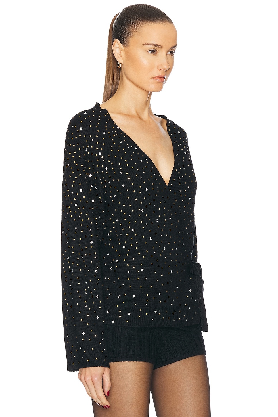 Embellished Oak Wrap Cardigan - 2