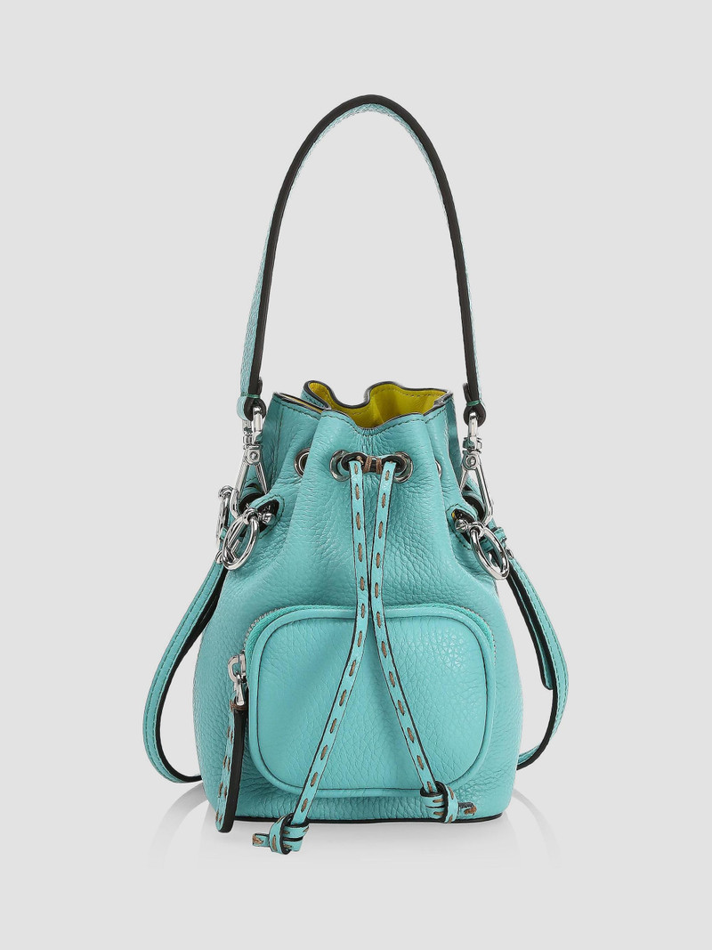 Women's Mini Mon Tresor Leather Bucket Bag - Lagoon 1