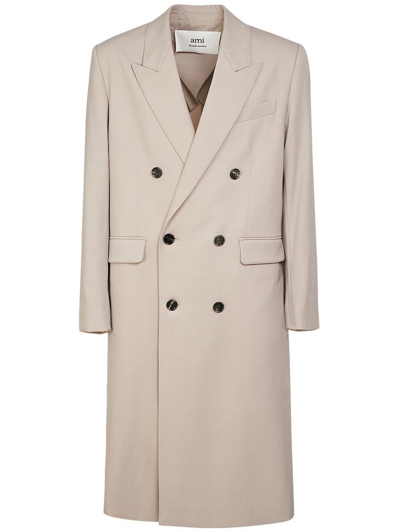 Double breast wool gabardine coat - 1