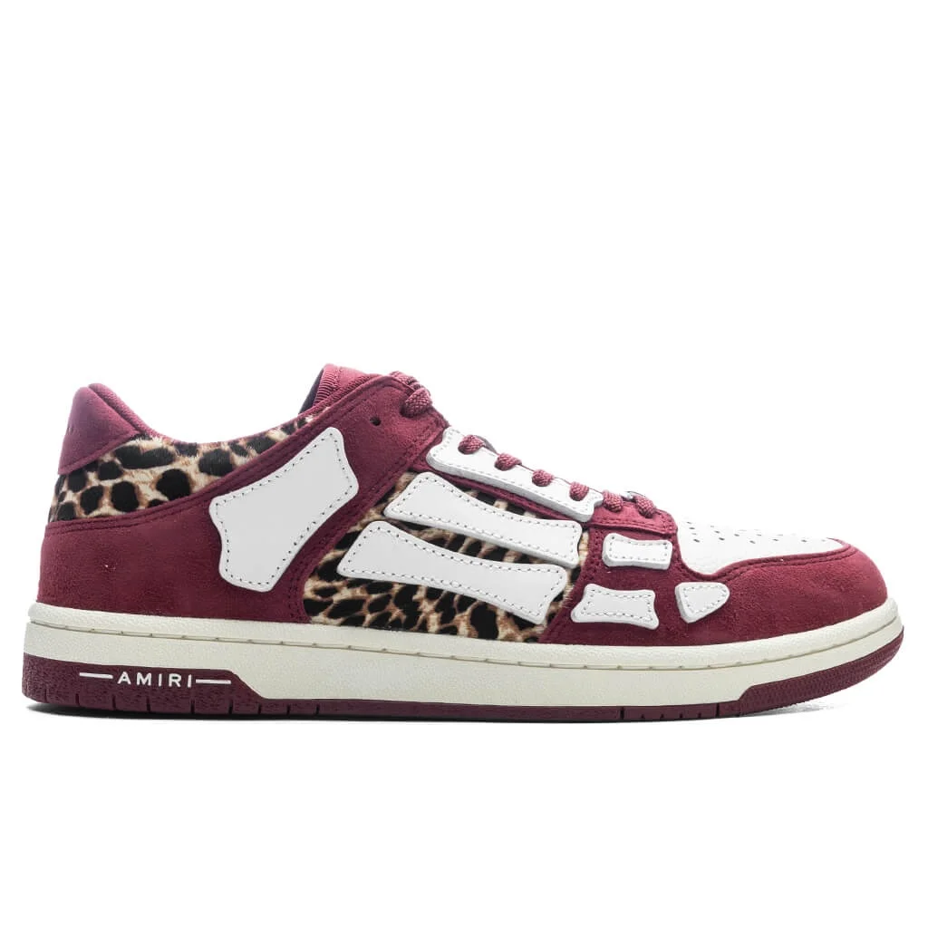Skel Top Low Sneaker Burgundy And Leopard - 1